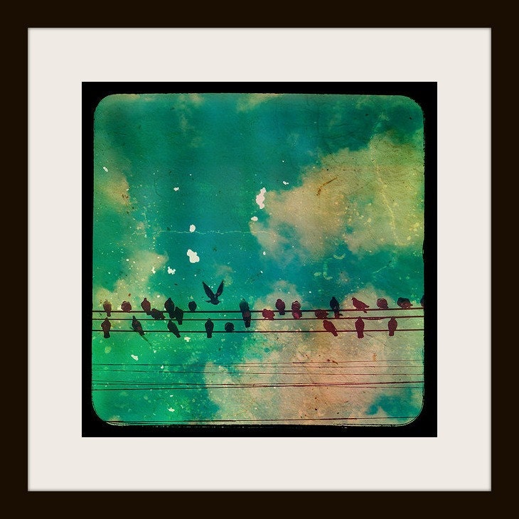 Nature Photography, Pop, Surreal, Kids Room, Bird Photography, Fpoe, Clouds, Bright, Blue, Wall Decor, TTV, Kids Room, Fun -The Birds