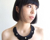 Nami Wave Necklace in Black