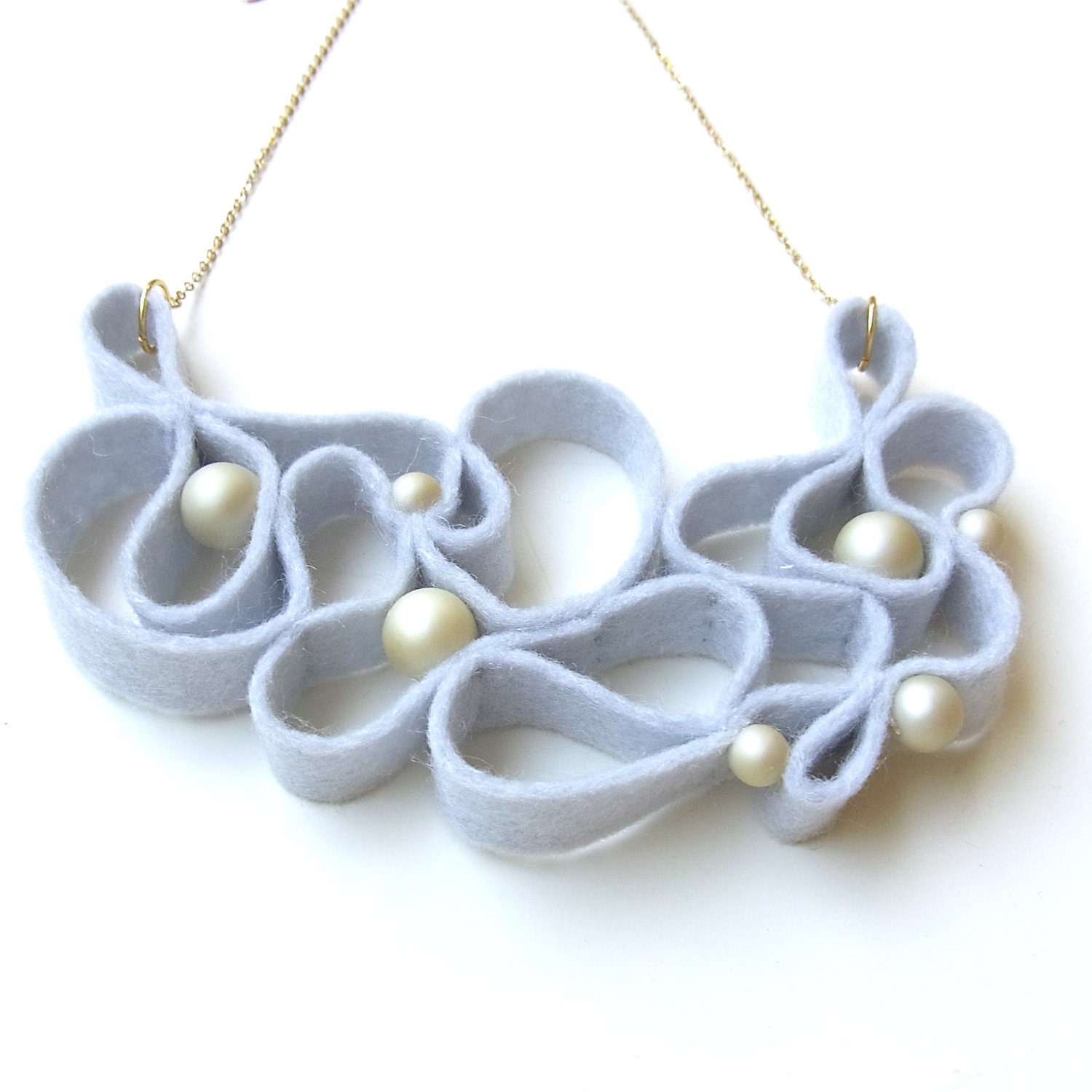 Kune Felt Necklace - Light Gray