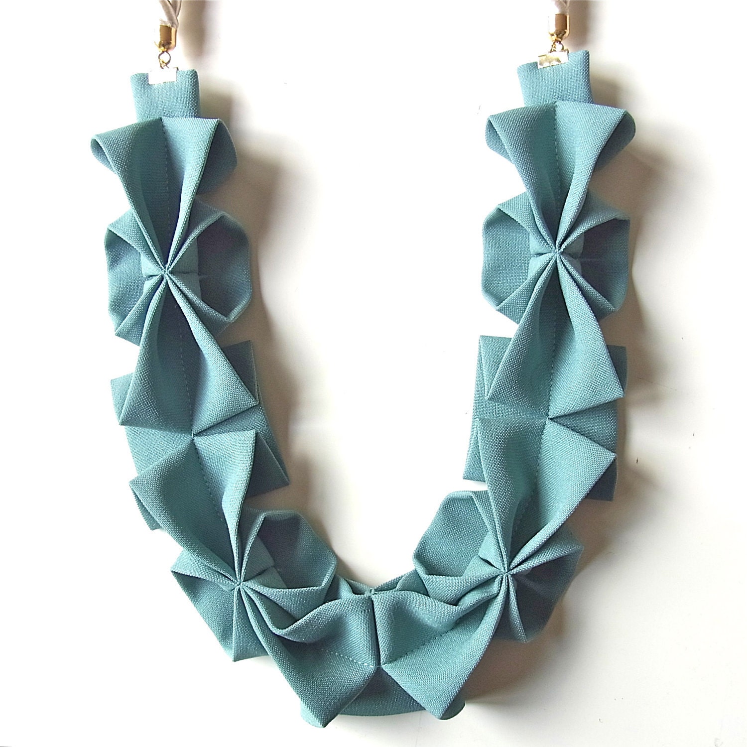 Origami Hana Rope Necklace - Seafoam Green