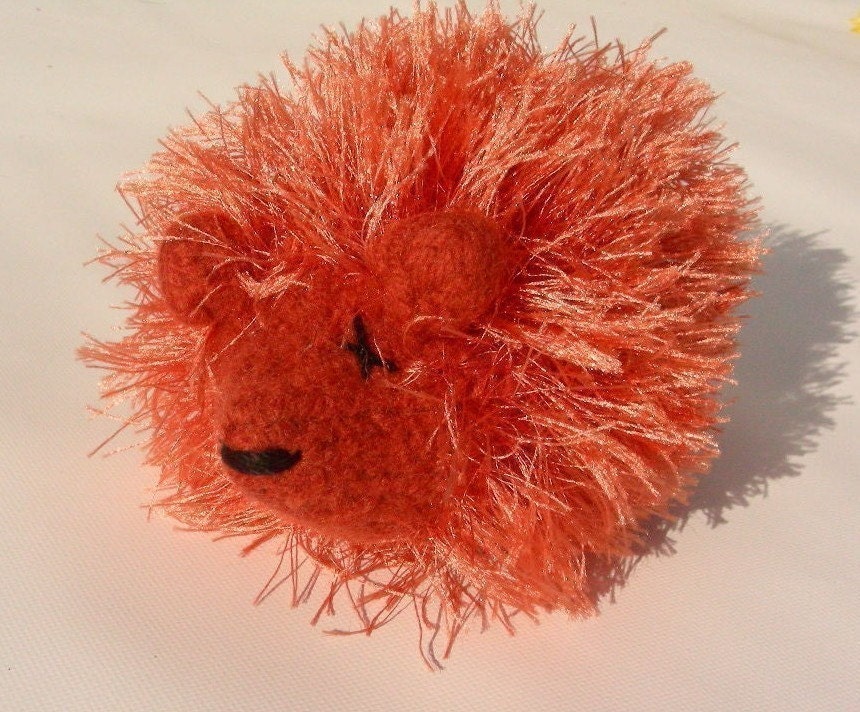 Fuzzy Hedgehog Cat Toy Hand Knit Wool with Organic Catnip
