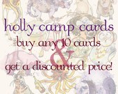 Pick your own 10-pack of cards for a discount // Blank Illustrated Animal Friendship Birthday Anniversary Mothers Day Gift Card 4" x 6"