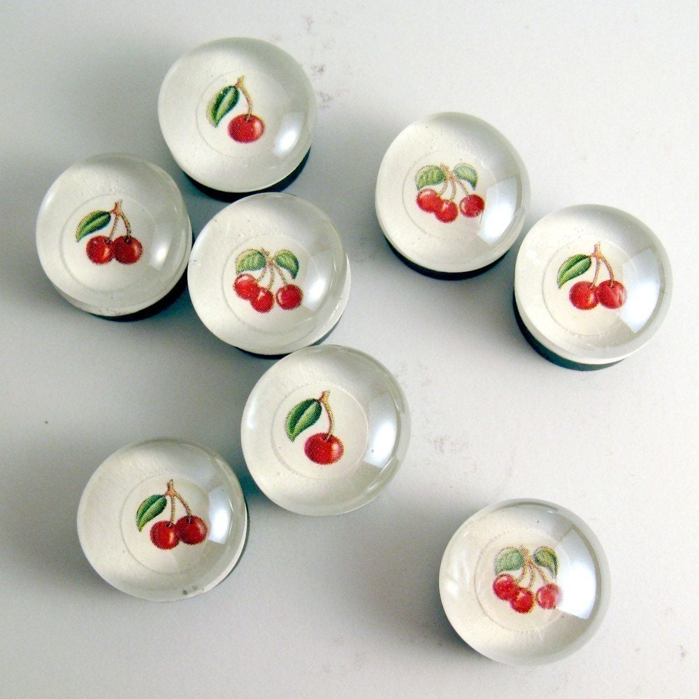 Cherry Marble Magnets-Set of 8
