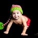 Elf or Santa Hat in Red, Green, and White. Large Pom Pom