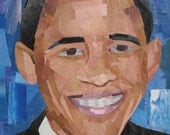 Barack Obama, 7x5 ORIGINAL COLLAGE ART