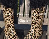 Boot Toppers/Leg Warmers Crochet Pattern  PDF Versatile Furry Fun for Knee High Boots,Rainboots,Ankle boots.  Women and Girls
