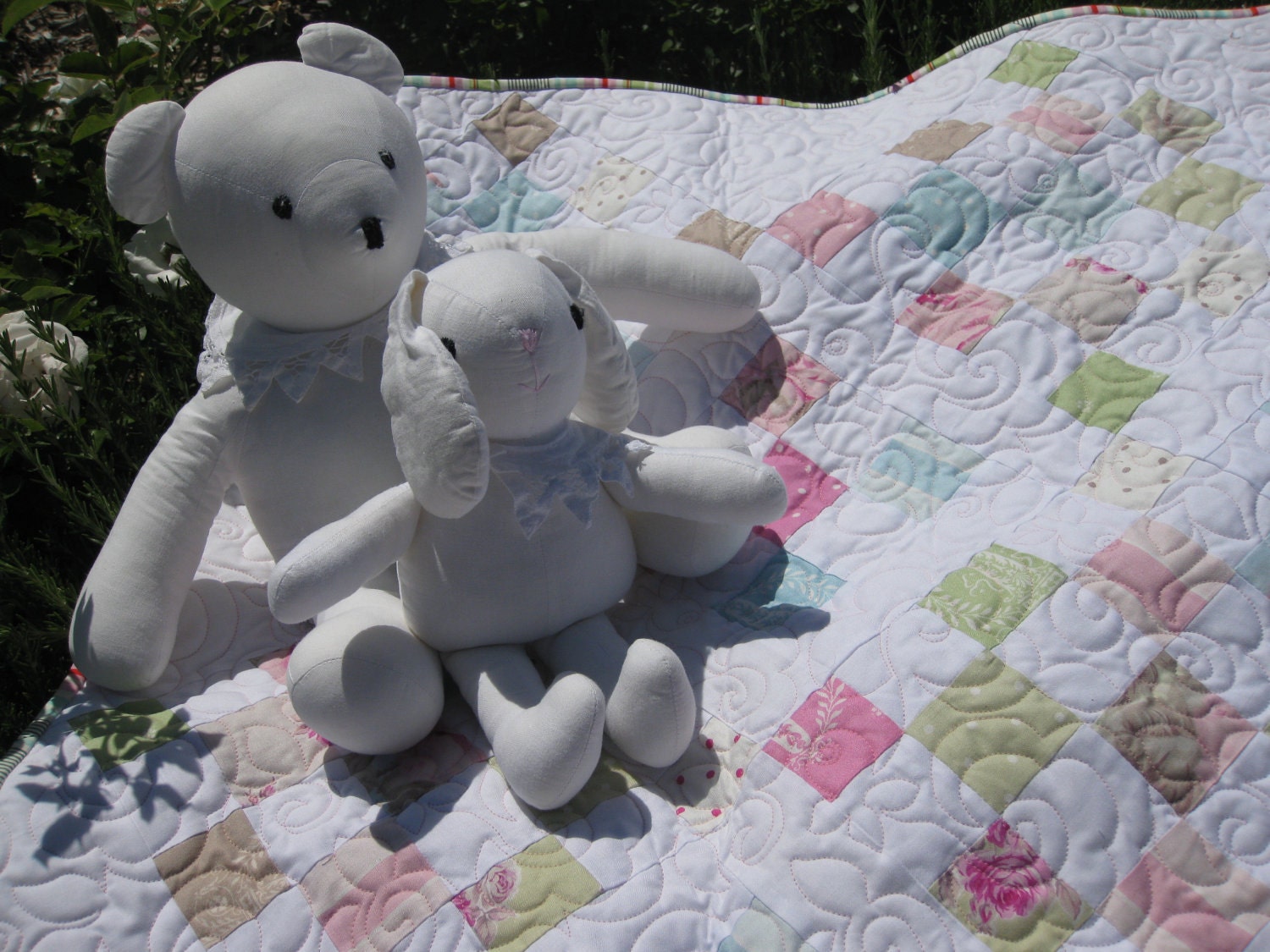 Handmade Pastel Patchwork Baby Quilt