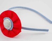Red white and blue nautical or forth of july headband