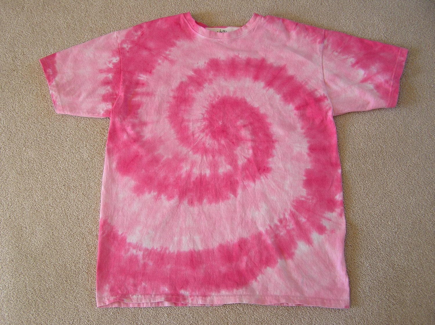 Tie Dye T shirt, Charity Pink, short sleeve, hand dyed, cotton, adult, hot pink, light pink