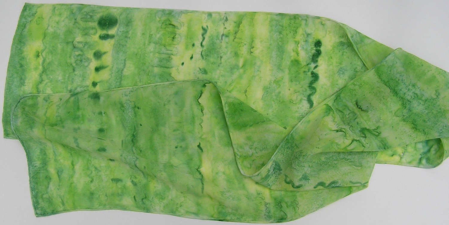 SILK SCARF, hand dyed, Margarita