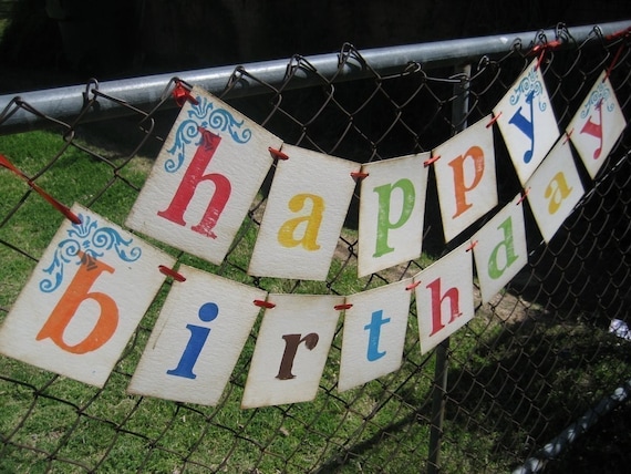 Birthday Banner HAPPY BIRTHDAY Family Boy Girl Child Adult Banner Il_570xn