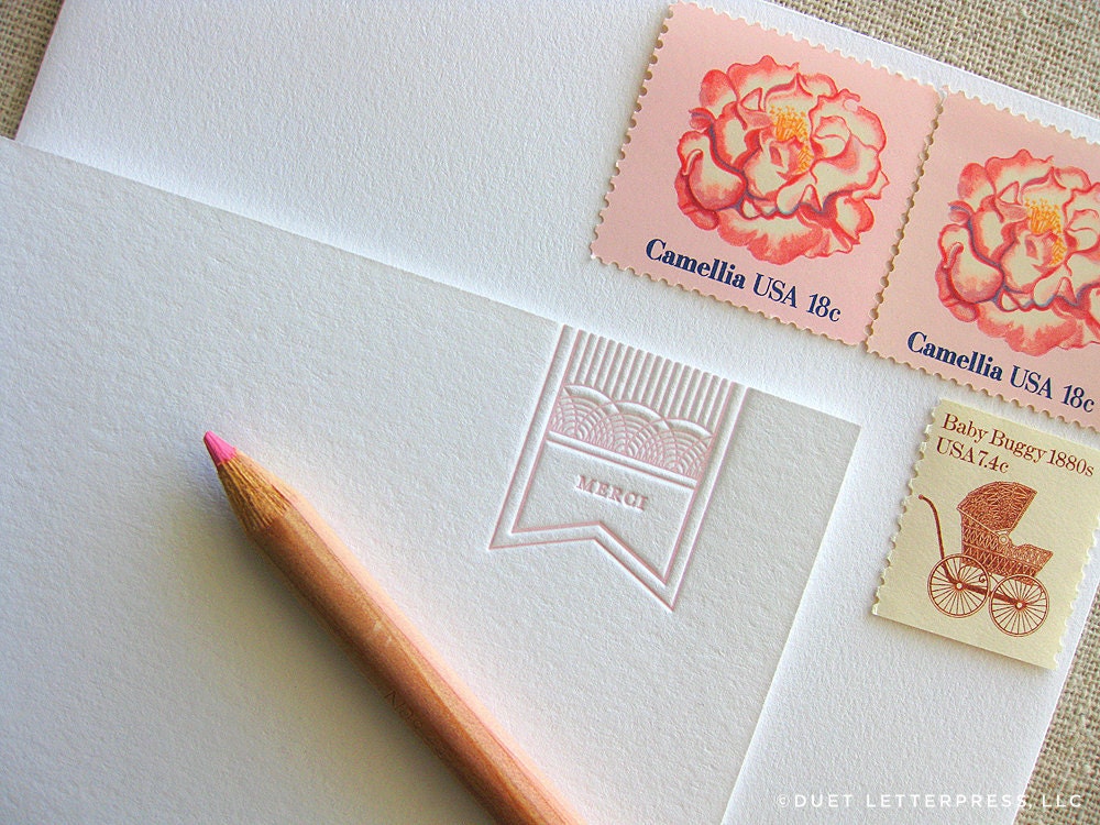 letterpress merci cards
