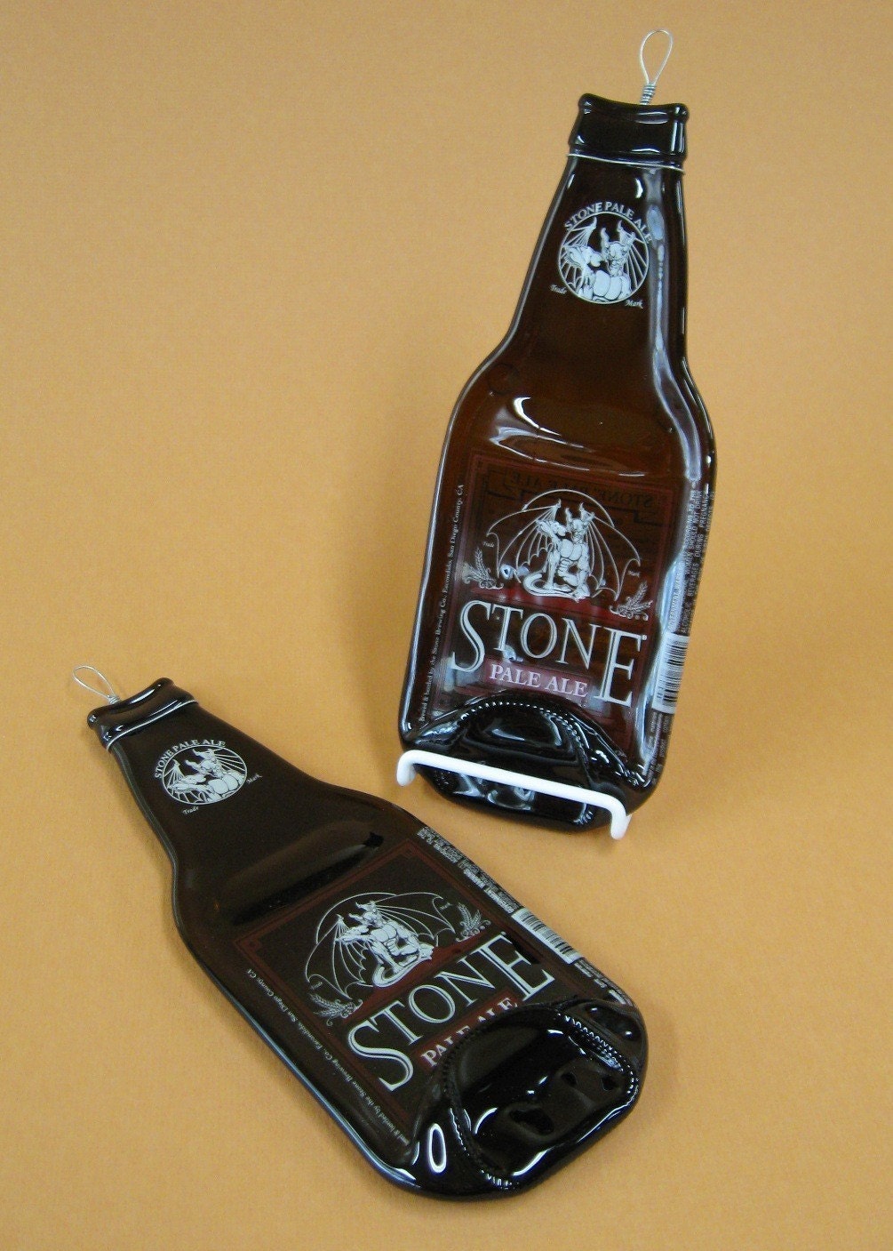 Stone Pale Ale Melted Bottle Wall Hanging / Spoon Rest by Mitchell Glassworks