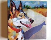 Dog and Shadow / Tiny canvas print