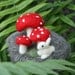 Mushroom and Bunny Needle Felted Forest Scene