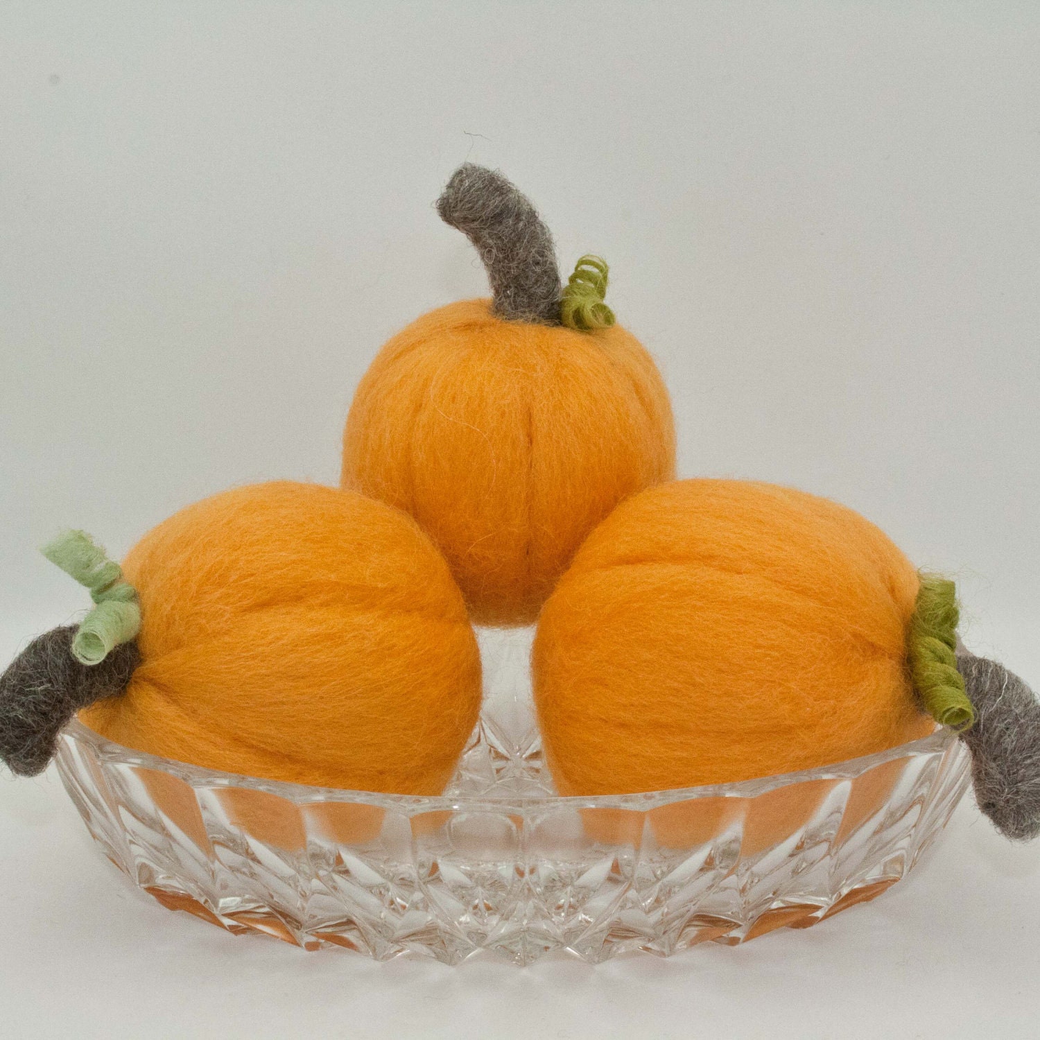 Needle Felted Pumpkin Trio