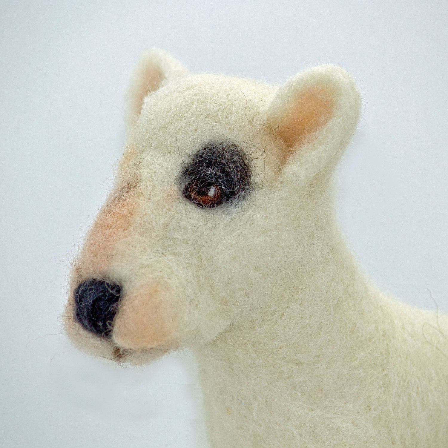 Needle Felted Dog Bull Terrier Soft Sculpture Wool Gift Collectible