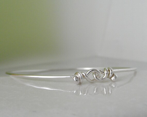Dito Bangle Bracelet. Sterling Silver. Rustic. Handmade Bracelet. Aroluna Jewelry