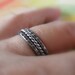 Sterling Silver Ring Set of Three. Hammered & Twisted Stacking. Tres. Aroluna