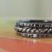 Sterling Silver Ring Set of Three. Hammered & Twisted Stacking. Tres. Aroluna