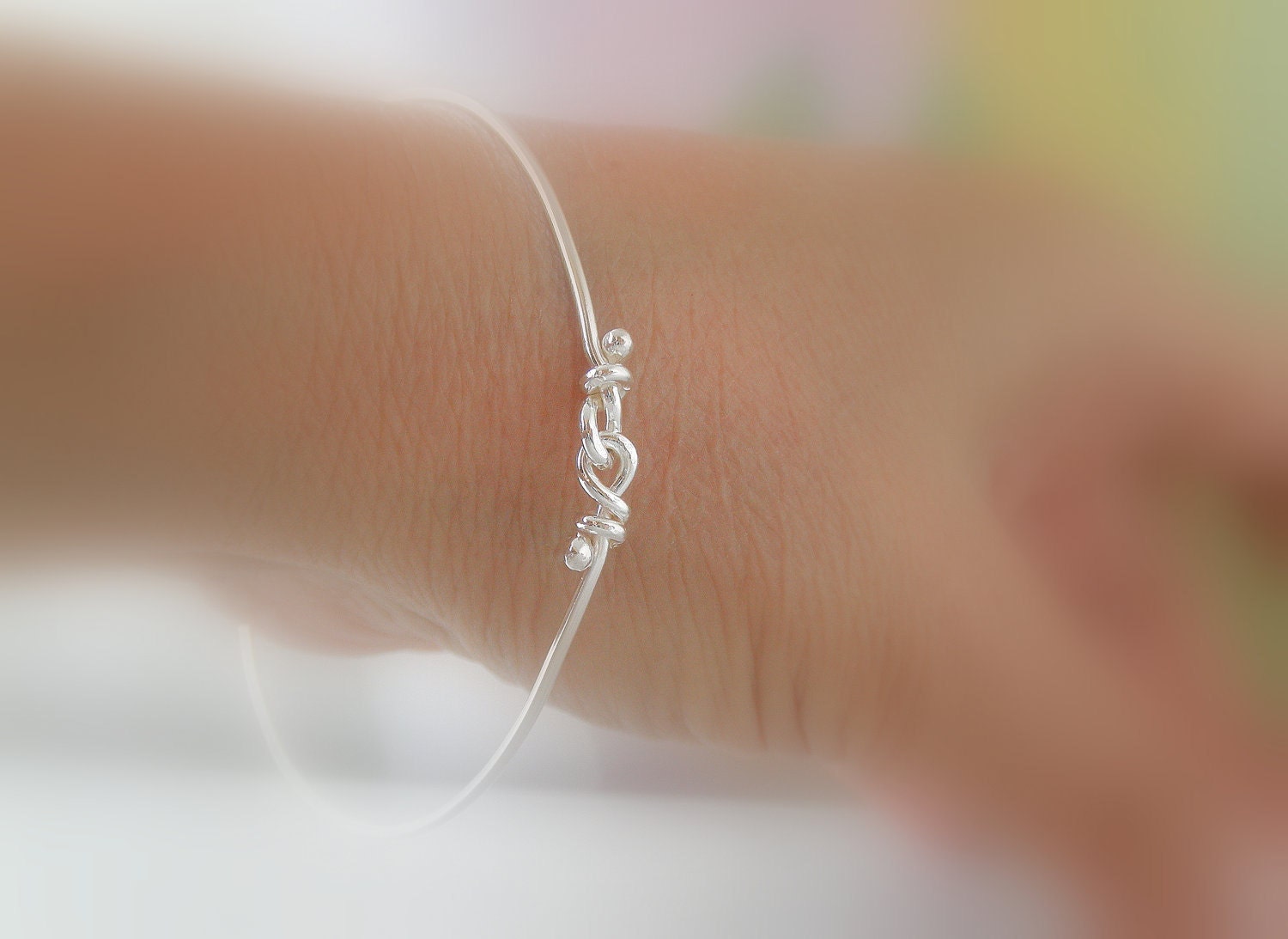 Dito Bangle Bracelet. Sterling Silver. Rustic. Handmade Bracelet. Aroluna Jewelry