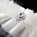 Wedding Garter Set - white or ivory- Silk with Rhinestone & Feather Detail- SATINE