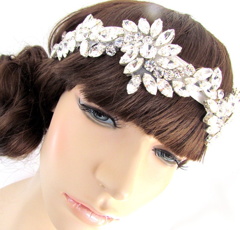 Rhinestone Bridal Headband Headpiece Tiara Crown - CELESTIA