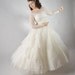 Vintage 1950s Wedding Dress // Classic 1950s Full Skirt Tiered Lace Wedding Gown with Sequins