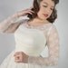 Vintage 1950s Wedding Dress // Classic 1950s Full Skirt Tiered Lace Wedding Gown with Sequins