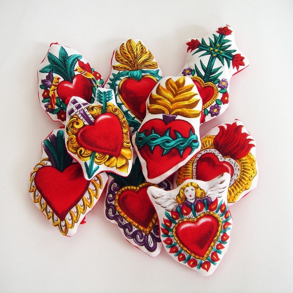 Mexican Milagro Heart Ornaments