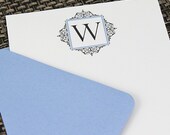 Personalized Stationery Set Monogram Stationery Filigree Monogram Stationery Set of 10  flat note cards