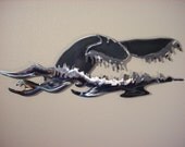 Killer Whale Tail Metal Shamu Orca Keiko Steel Wall Art Beach Ocean Home Cottage Decor