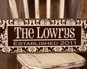 Beautiful damask sign - Custom, personalized sign - HOLIDAY, wedding, anniversary, bridal shower