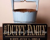 Beautiful custom sign with vinyl - Your last name - family names - great gift idea - wedding - anniversary - housewarming (LANGE)