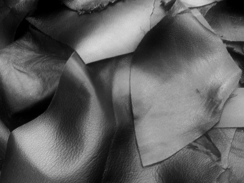 SALE...10 percent off - 2 pounds Soft and gorgeous Lambskin Leather Remnants (pieces), hand selected, ALL BLACK