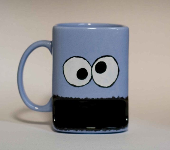 Cookie monster type cookie dunk mug