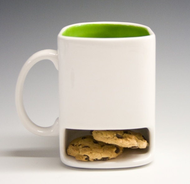 White and lime green Dunk mug