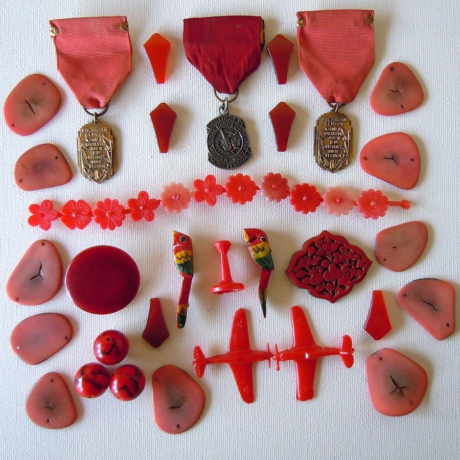 Red Bits and Pieces for Altered Art and Collages
