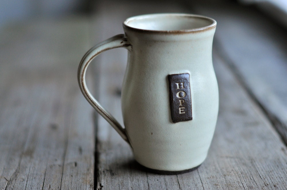 Cream Hope Coffee Mug - Wheelthrown