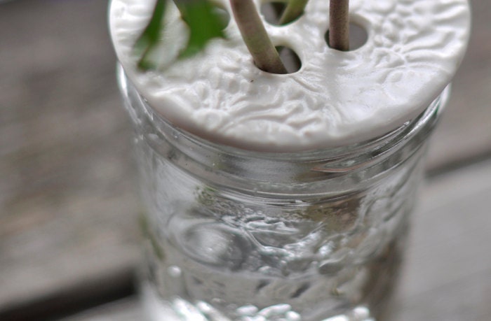 White Lace Flower Holder