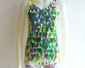 Green Aztec Hand Dyed Re-tank