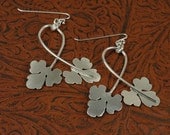 Sterling Silver Double Leaf Earrings