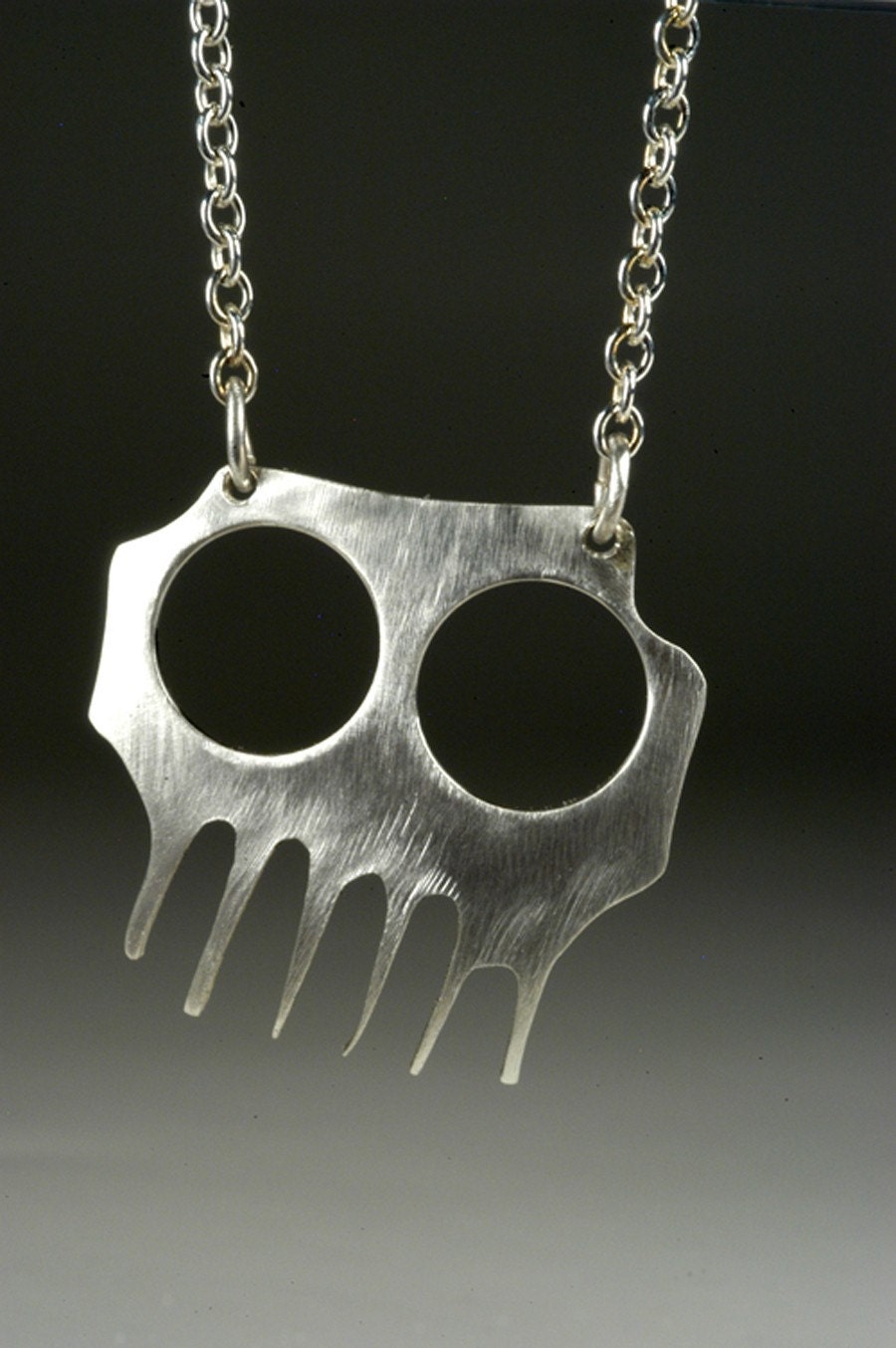 Sterling Silver Skull Necklace - Gothic Modern Design Skull  Necklace - Halloween Skull Necklace -Dia de las Muertos Necklace