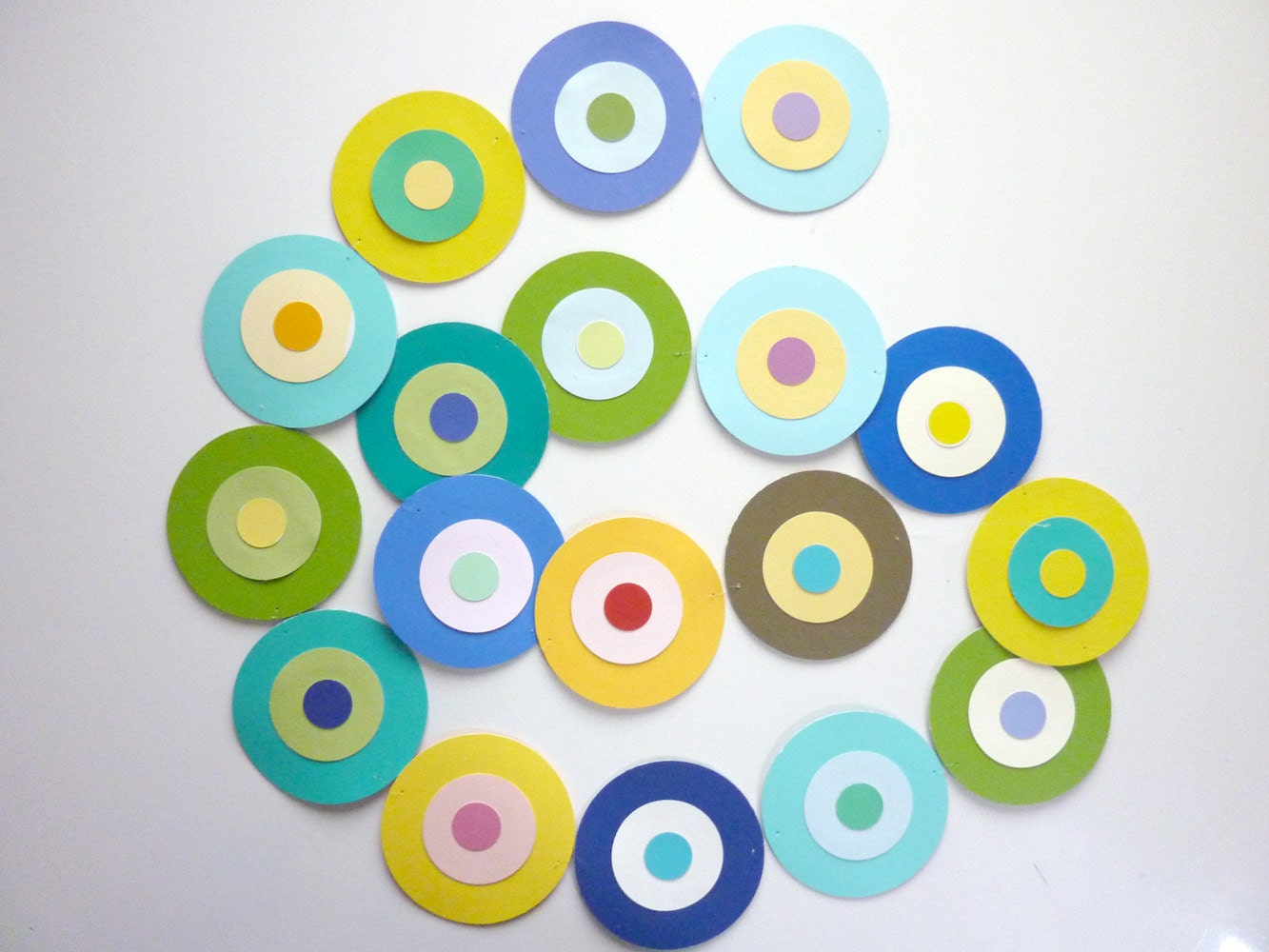 Last One Spring Paint Chip Garland.....Blue-Green-Yellow-Grey-Brown....
