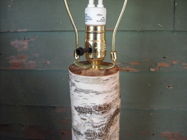 White Birch log table lamp, for a touch of the woods in your home.
