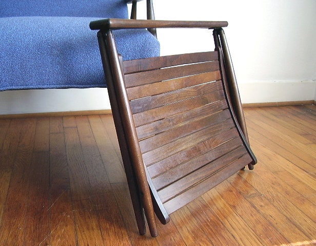 Nasco Mid Century Magazine Rack, Modern, Retro, Wood, Storage
