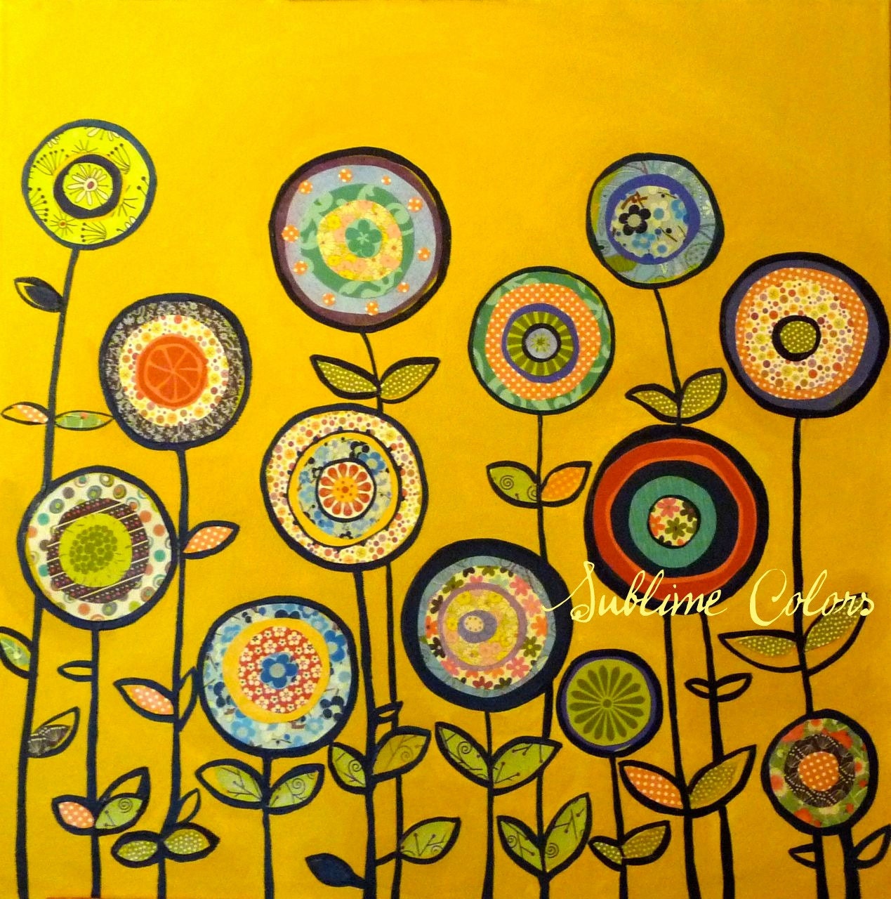 Art Print from original acrylic painting "Flowerst" by Elina Lorenz
