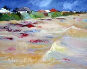 Amelia Island Art Print / 8 x 10 / Beach Cottages - Sand Dunes - Blue Sky - Blue Ocean Water / Limited Edition / Signed Print