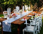 Gray and White Chevron Table Runner