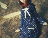 DISCOUNT 30% OFF jiajiadoll-navy blue dots dress -for momloko ONLY